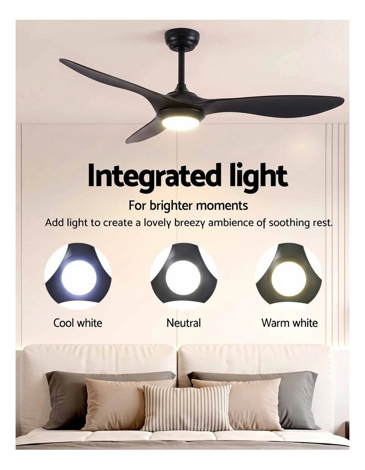Devanti 52'' Ceiling Fan DC Motor w/Light w/Remote - Black image 5