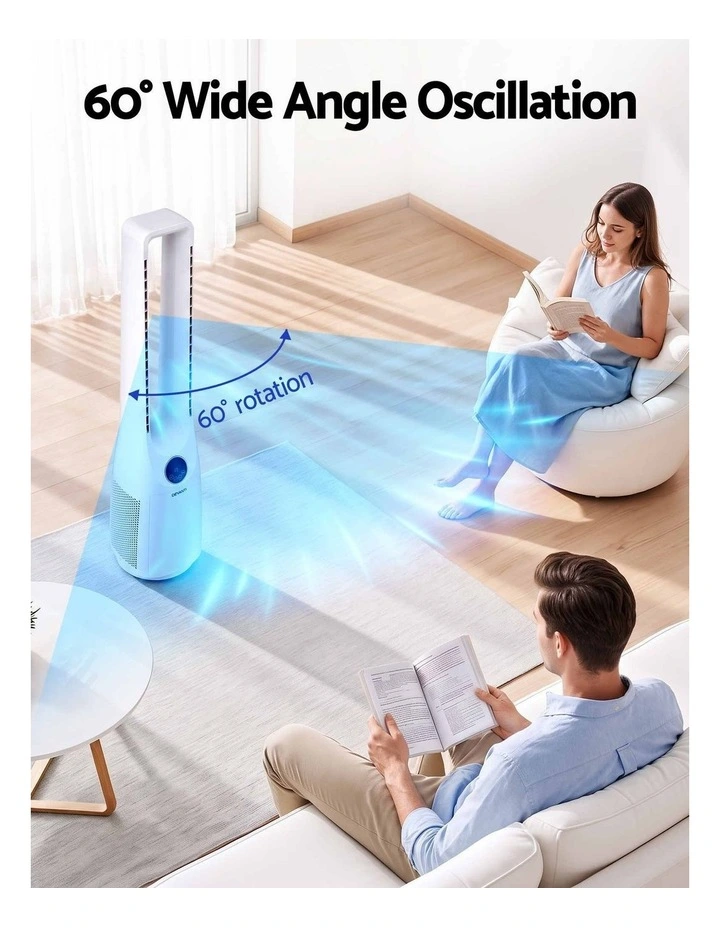 Devanti Bladeless Tower Fan 100cm 2-in-1 Cooling Airflow Purifying Remote image 6