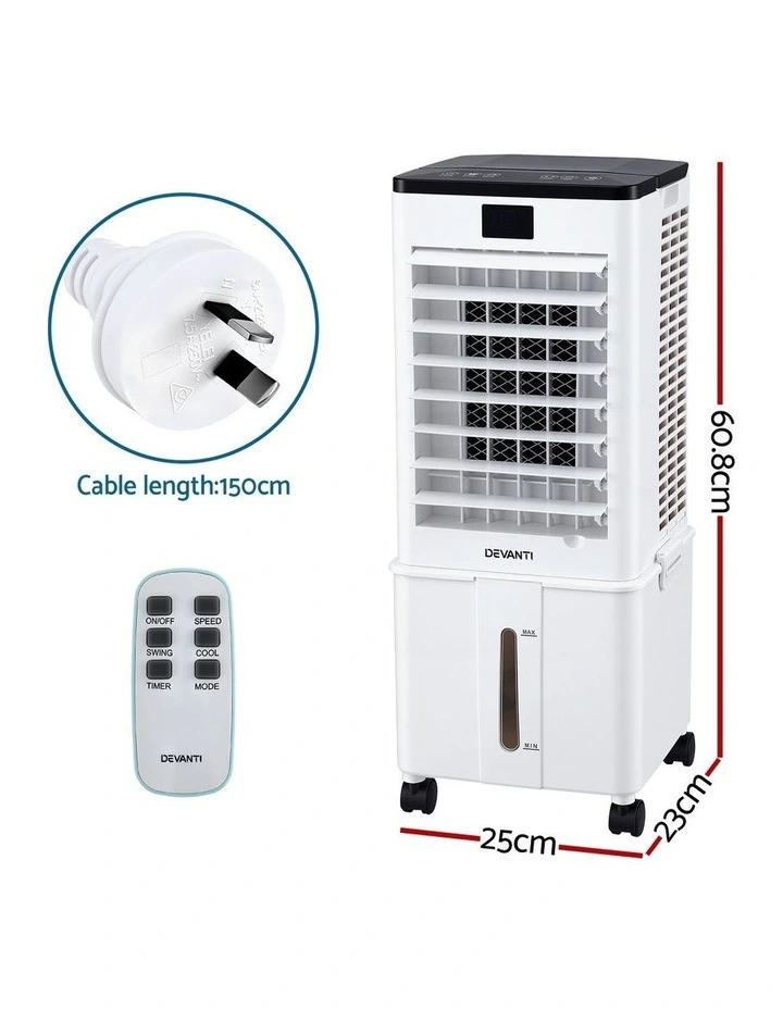 Devanti 8L 3-in-1 Evaporative Air Cooler 4 Ice Packs Remote Control 3 Speed image 2