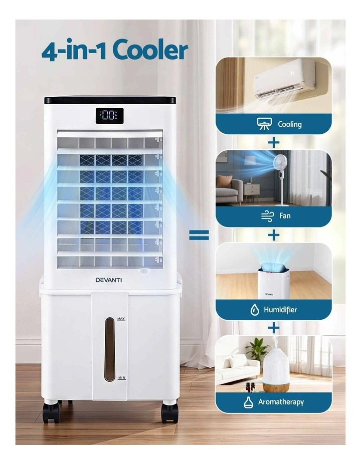 Devanti 8L 3-in-1 Evaporative Air Cooler 4 Ice Packs Remote Control 3 Speed image 5