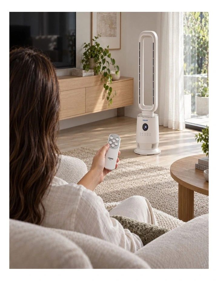 Electric Bladeless Fan with 3 Speed Settings, Timer and Remote Control image 4