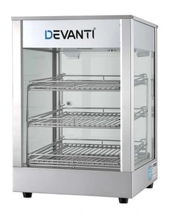 Devanti Commercial Food Warmer 850W 3 Shelf Heated Display Cabinet