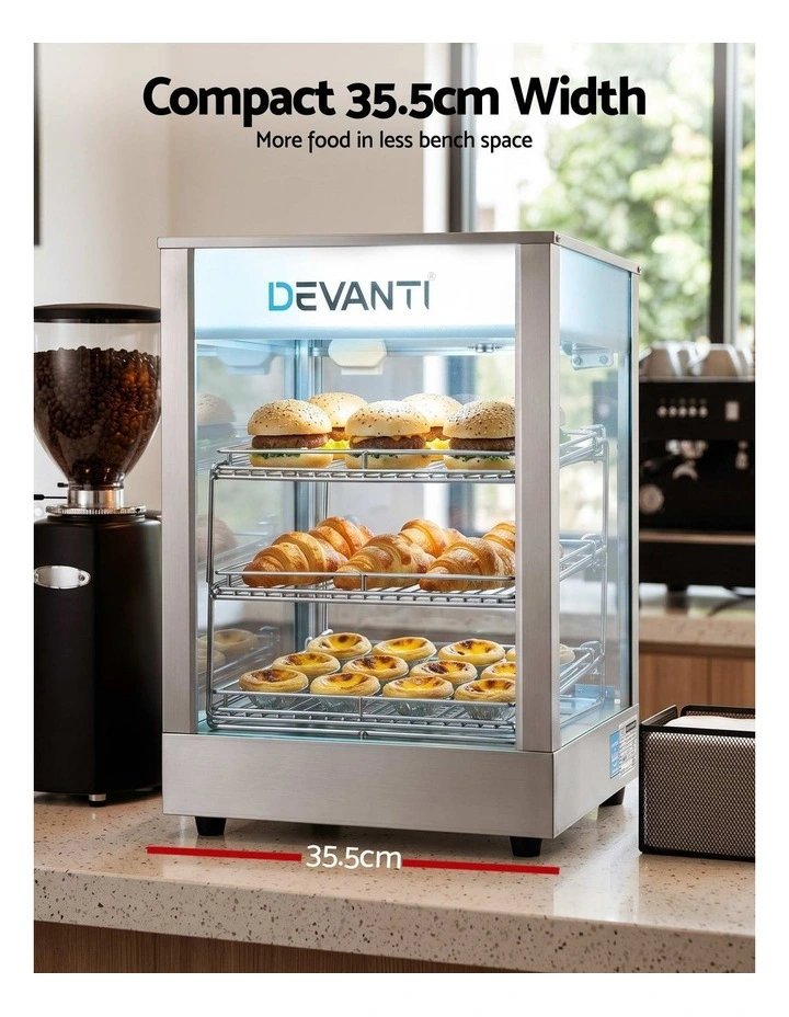 Devanti Commercial Food Warmer 850W 3 Shelf Heated Display Cabinet image 4