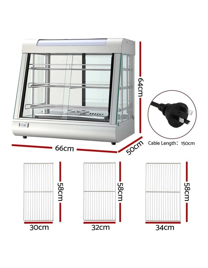 Devanti Commercial Food Warmer 1500W 3 Shelf Heated Display Cabinet image 2