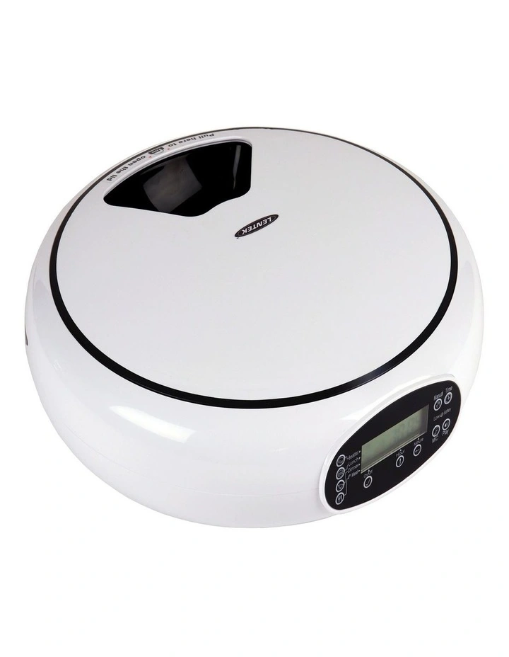 Programmable 5-Meal Pet Feeder in White image 1