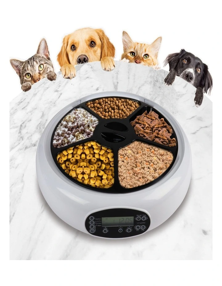 Programmable 5-Meal Pet Feeder in White image 2