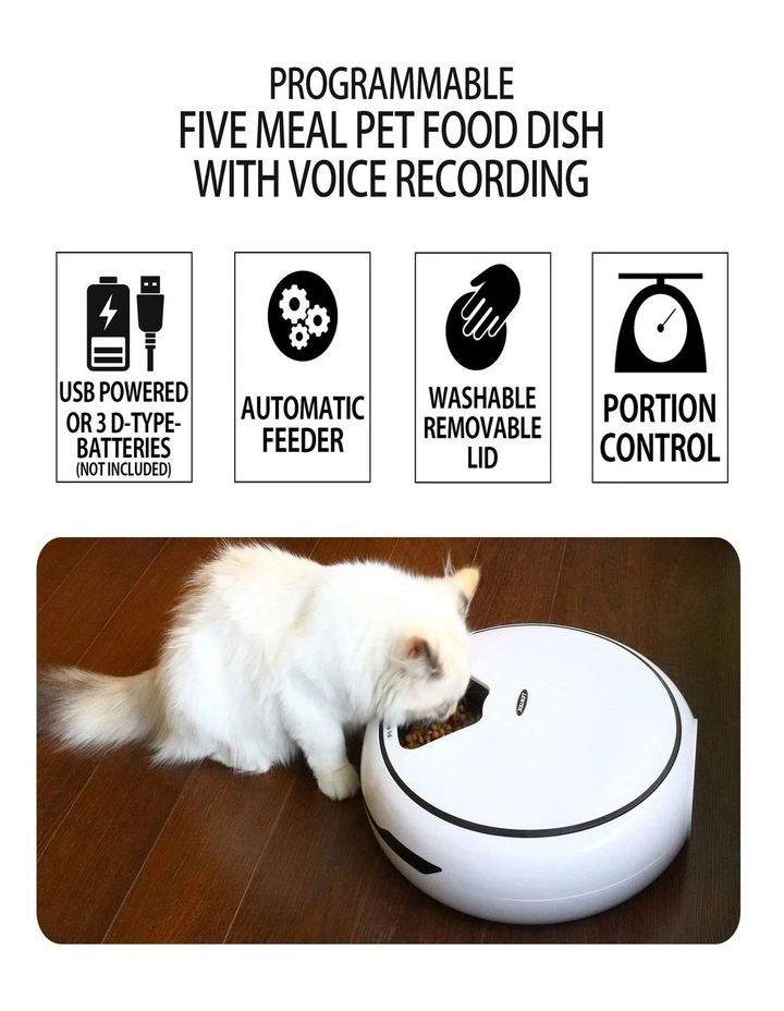 Programmable 5-Meal Pet Feeder in White image 4