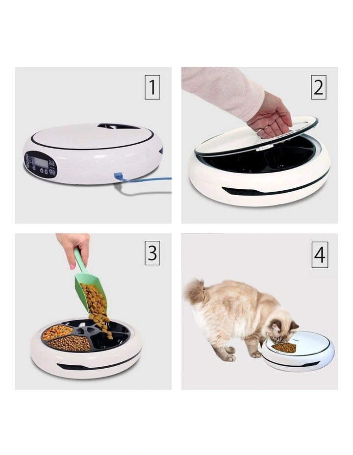 Programmable 5-Meal Pet Feeder in White image 6
