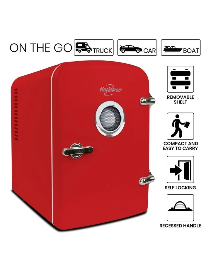 Retro Mini Fridge With Bluetooth Speaker 4L image 3