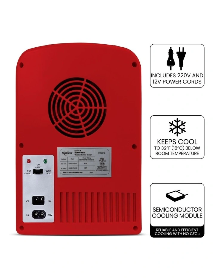 Retro Mini Fridge With Bluetooth Speaker 4L image 4