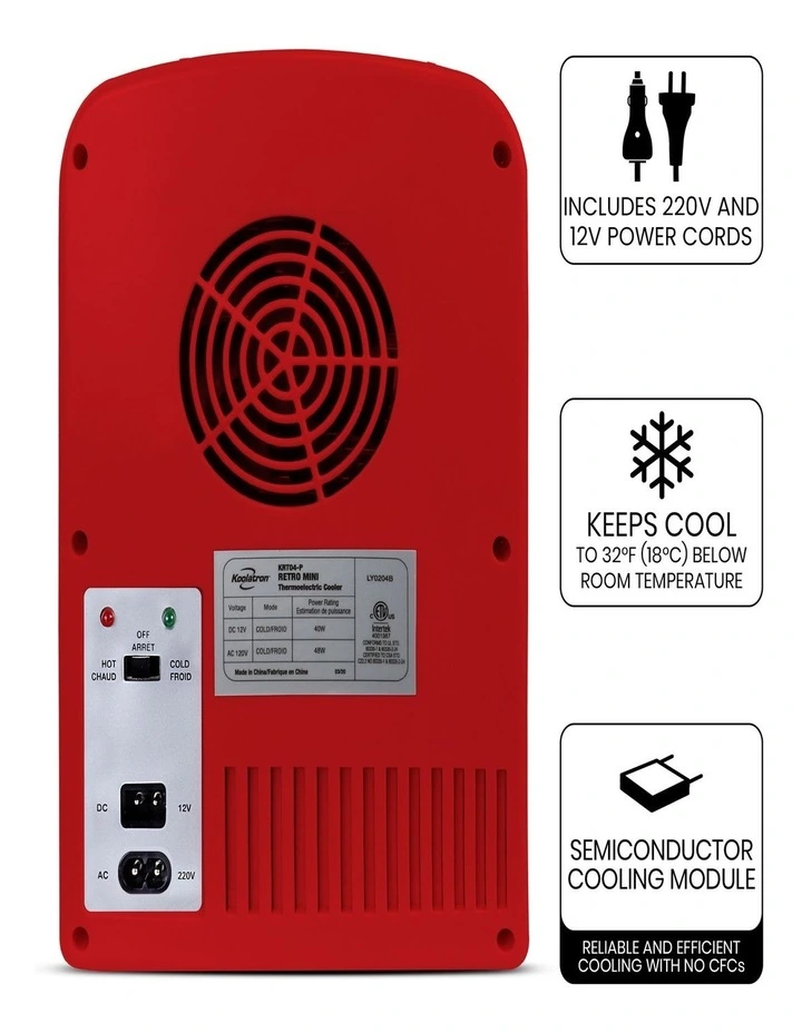 Retro Mini Fridge With Bluetooth Speaker 4L image 4