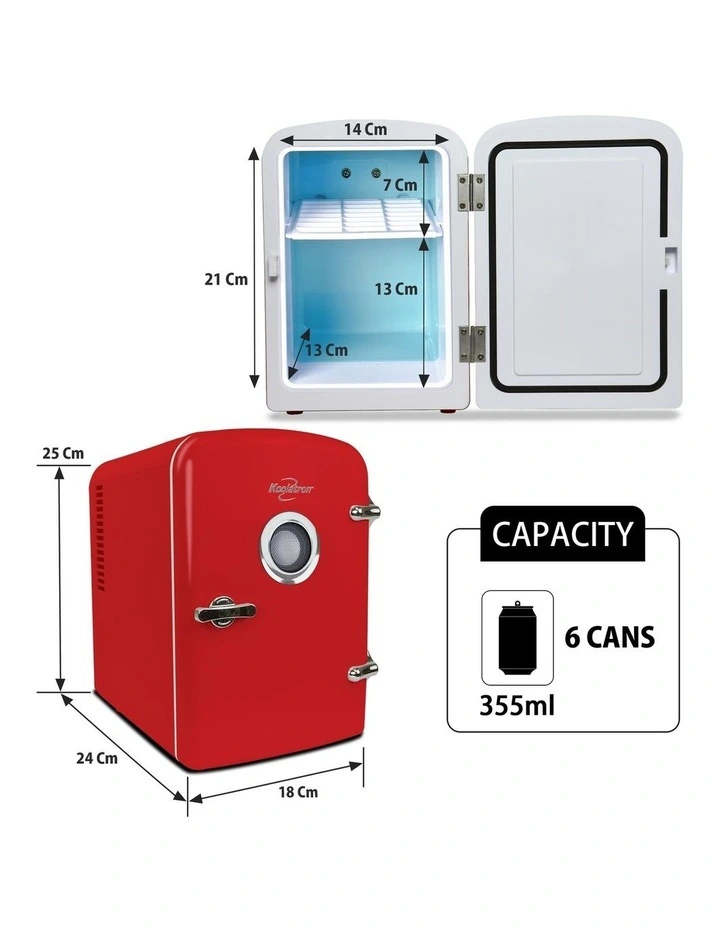 Retro Mini Fridge With Bluetooth Speaker 4L image 5