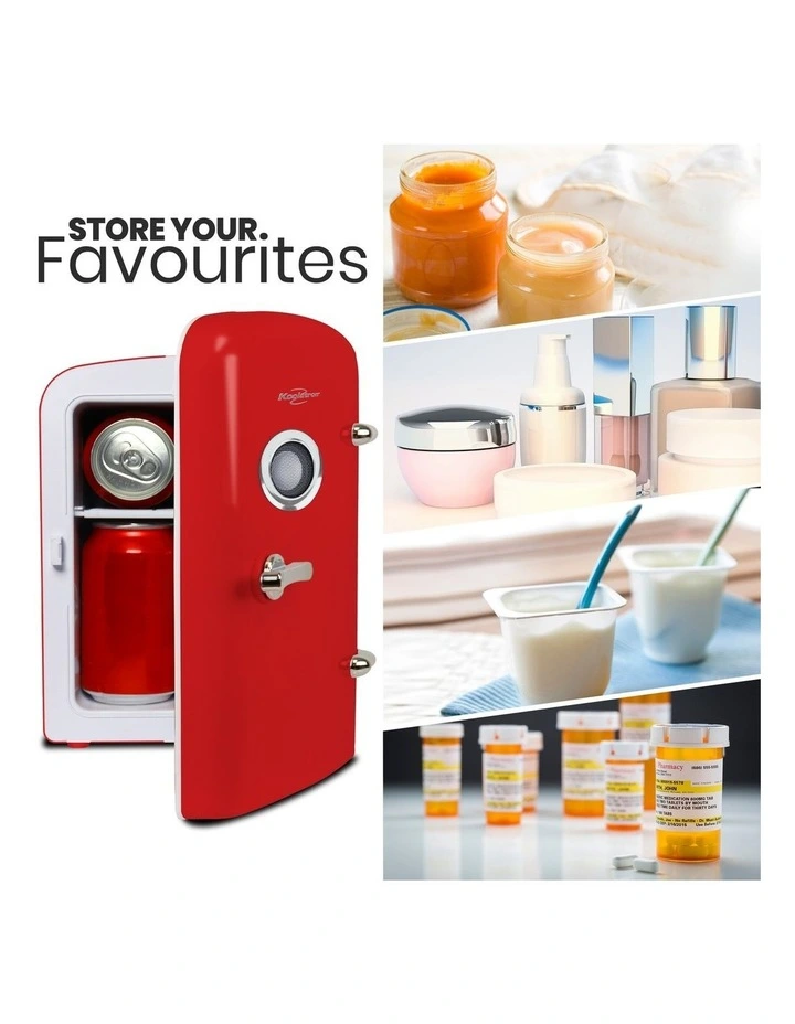 Retro Mini Fridge With Bluetooth Speaker 4L image 6