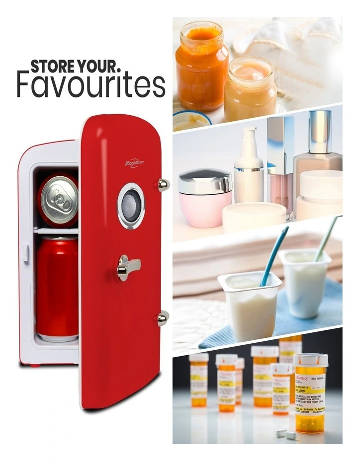 Retro Mini Fridge With Bluetooth Speaker 4L image 6
