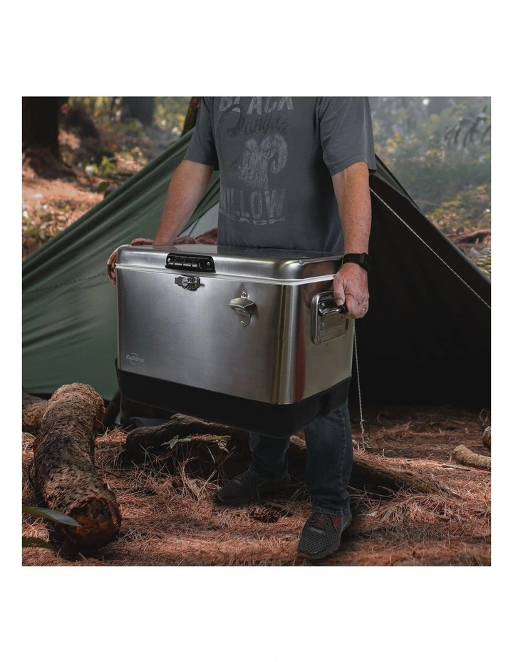 Stainless Steel Ice Chest Cool Box 51L in Grey image 2