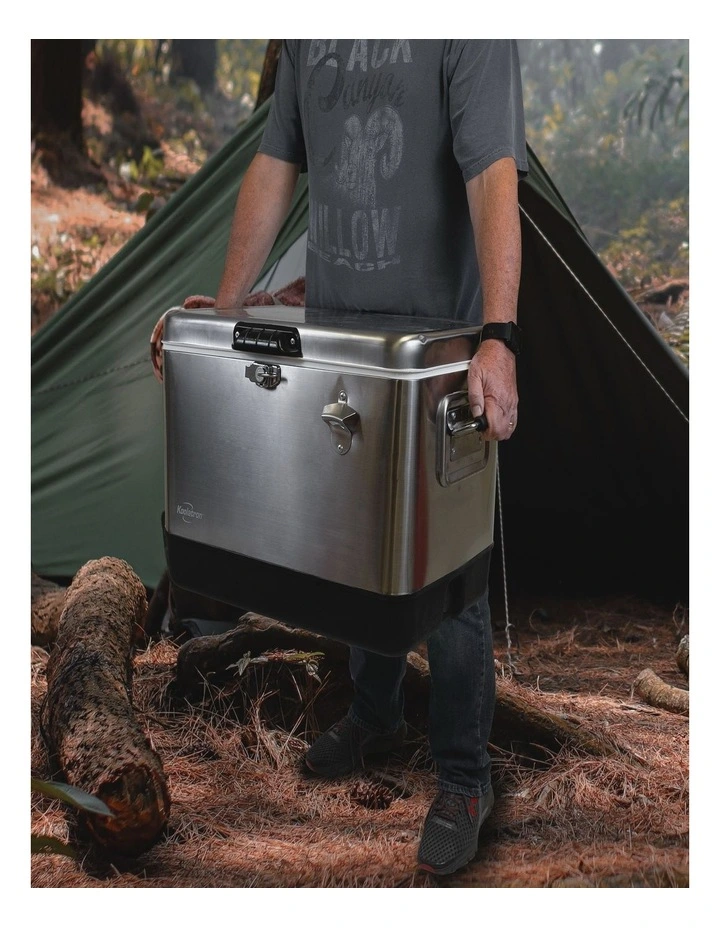 Stainless Steel Ice Chest Cool Box 51L in Grey image 2