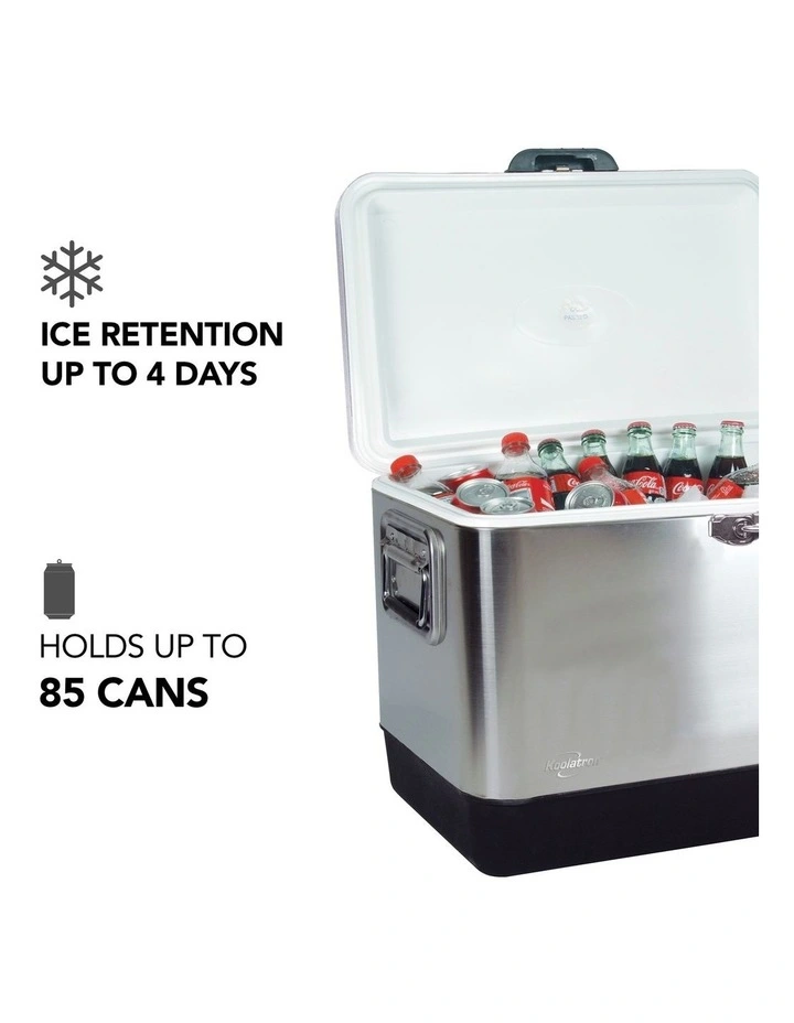 Stainless Steel Ice Chest Cool Box 51L in Grey image 3