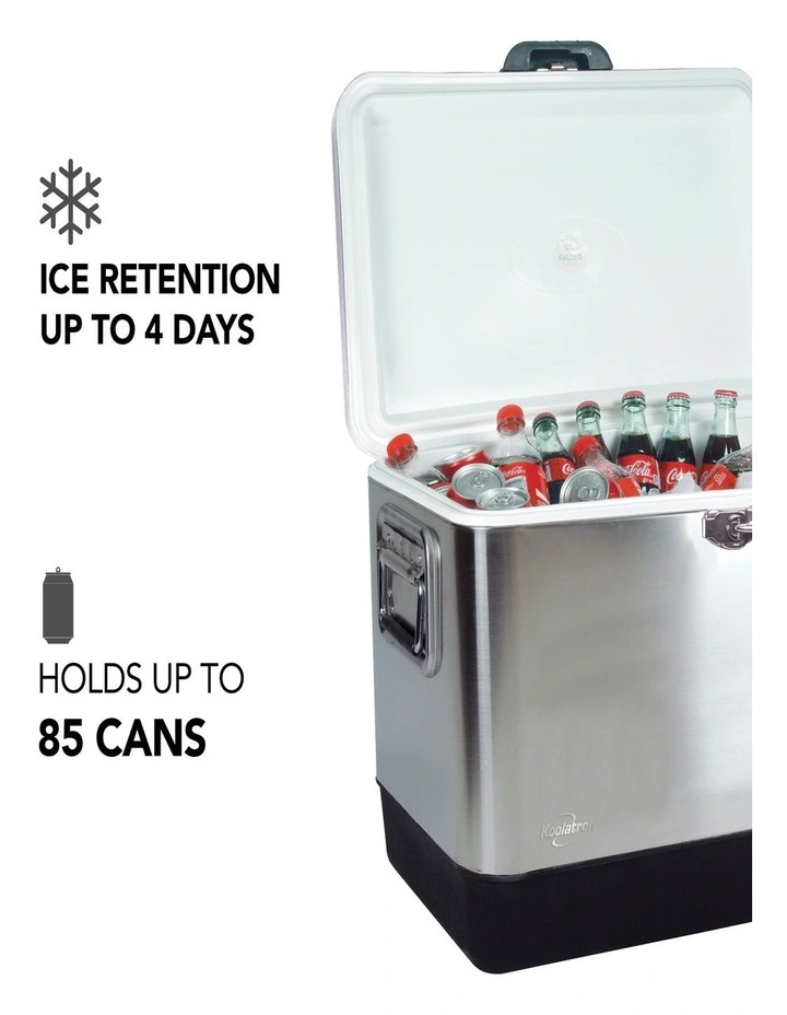 Stainless Steel Ice Chest Cool Box 51L in Grey image 3