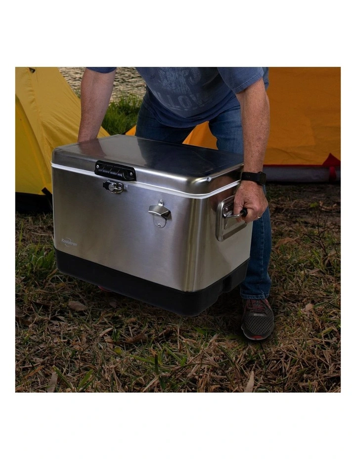 Stainless Steel Ice Chest Cool Box 51L in Grey image 4
