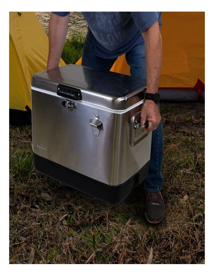 Stainless Steel Ice Chest Cool Box 51L in Grey image 4
