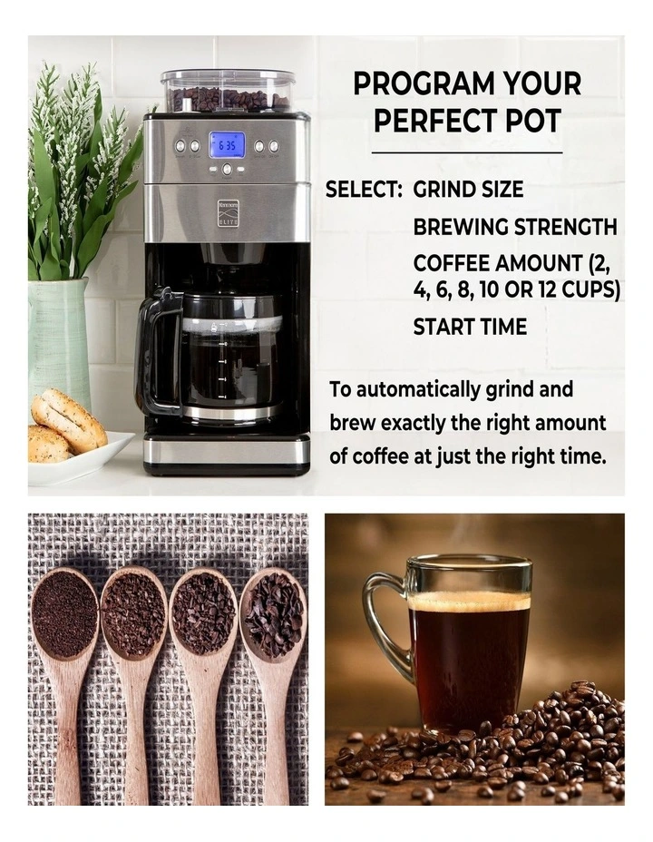 Elite Automatic Coffee Maker With Burr Grinder image 3