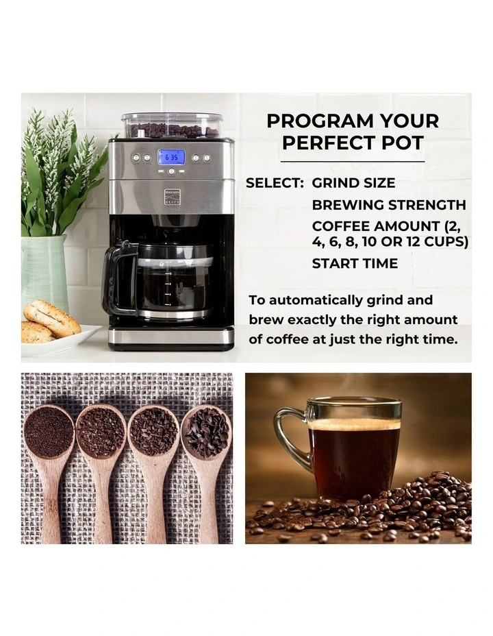 Elite Automatic Coffee Maker With Burr Grinder image 4