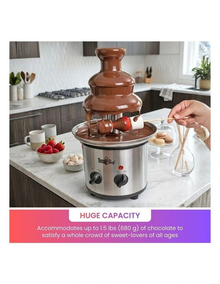 Stainless Steel 3 Tier Chocolate Fondue Fountain 680g image 3