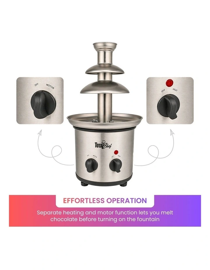 Stainless Steel 3 Tier Chocolate Fondue Fountain 680g image 4