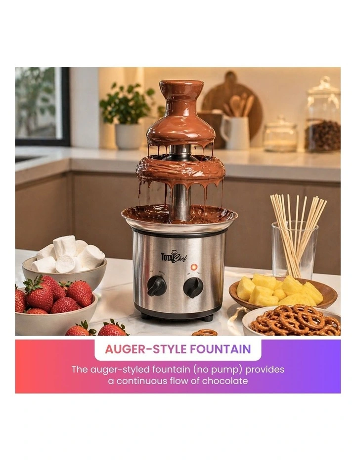 Stainless Steel 3 Tier Chocolate Fondue Fountain 680g image 5
