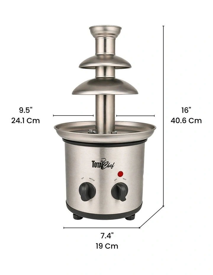 Stainless Steel 3 Tier Chocolate Fondue Fountain 680g image 7
