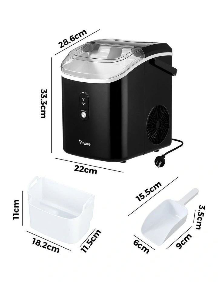 Nugget Ice Maker Portable Machine 15kg in Black image 3