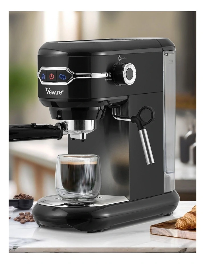 Vevare Espresso Coffee Machine Latter Cappuccino Maker 19 Bar Milk Frother Black image 4
