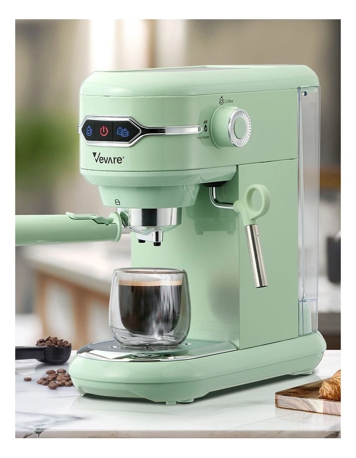 Vevare Espresso Coffee Machine Latter Cappuccino Maker 19 Bar Milk Frother Mint image 4