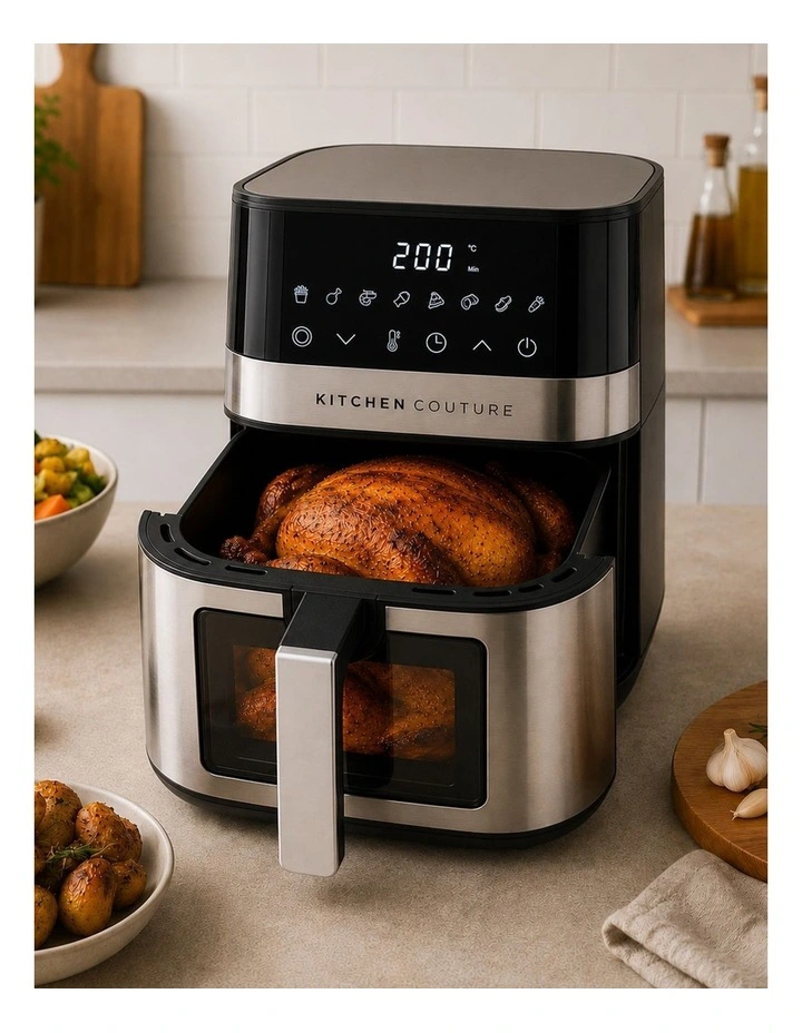 Kitchen Couture 5.5L PFAS-Free Ceramic Air Fryer, ClearView Window, 1600W image 2