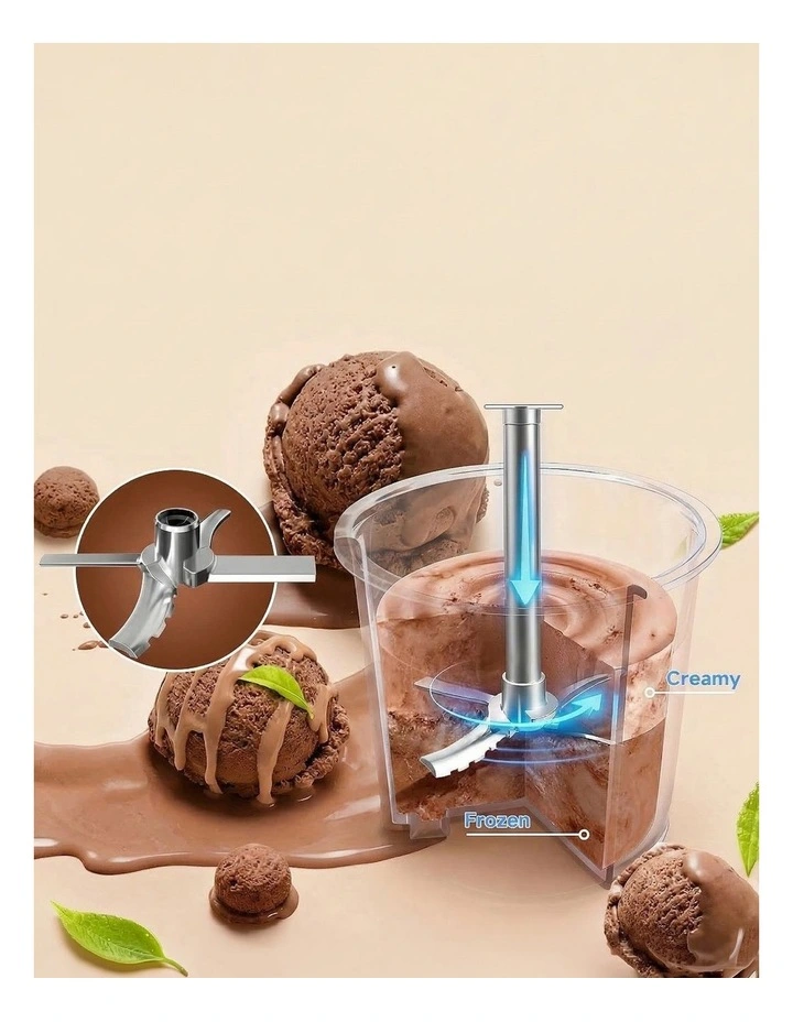 Kitchen Couture Whippi Ice Cream & Sorbet Maker, 3 Prep Pots, 800W Motor image 3