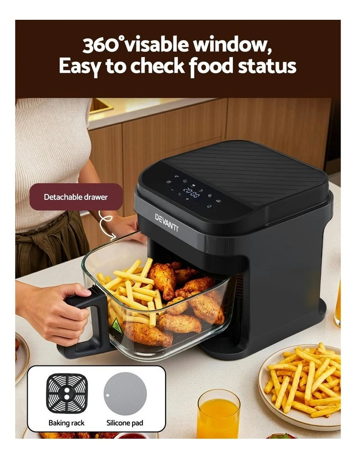 Air Fryer Touch Control Electric Cooker 1200W 5.5L in Black image 5