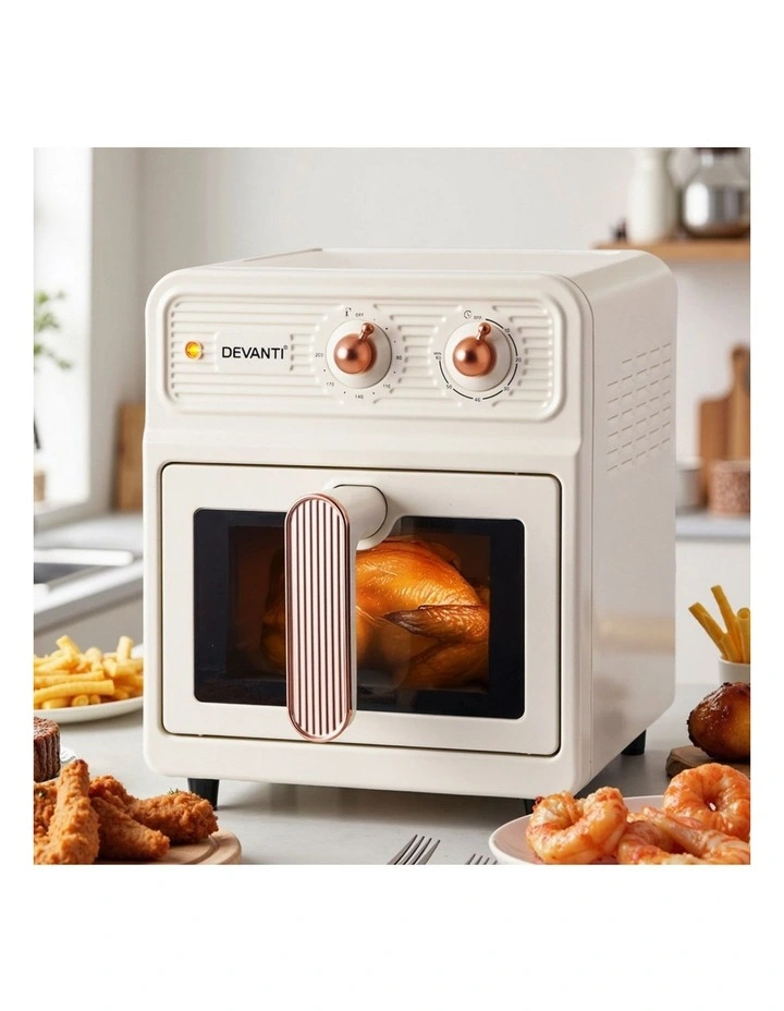 Knob Control Air Fryer 1700W 6L in Cream image 3