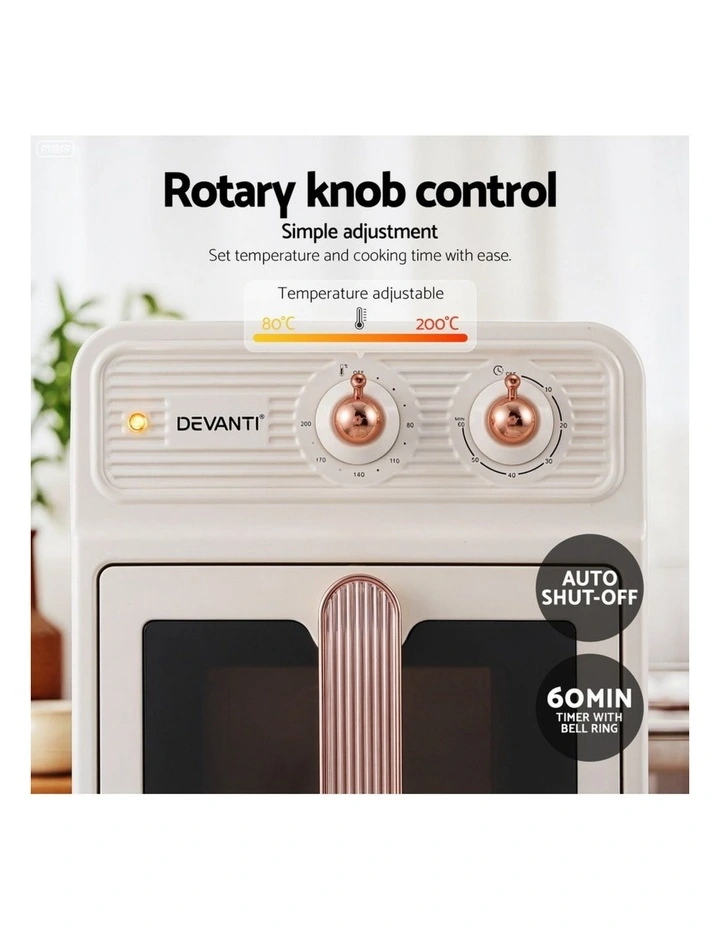 Knob Control Air Fryer 1700W 6L in Cream image 5