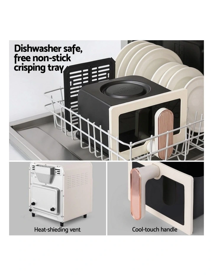 Knob Control Air Fryer 1700W 6L in Cream image 7