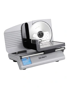 Devanti 200W Electric Meat Slicer 0-15mm Adjustable Stainless Steel Blade Silver