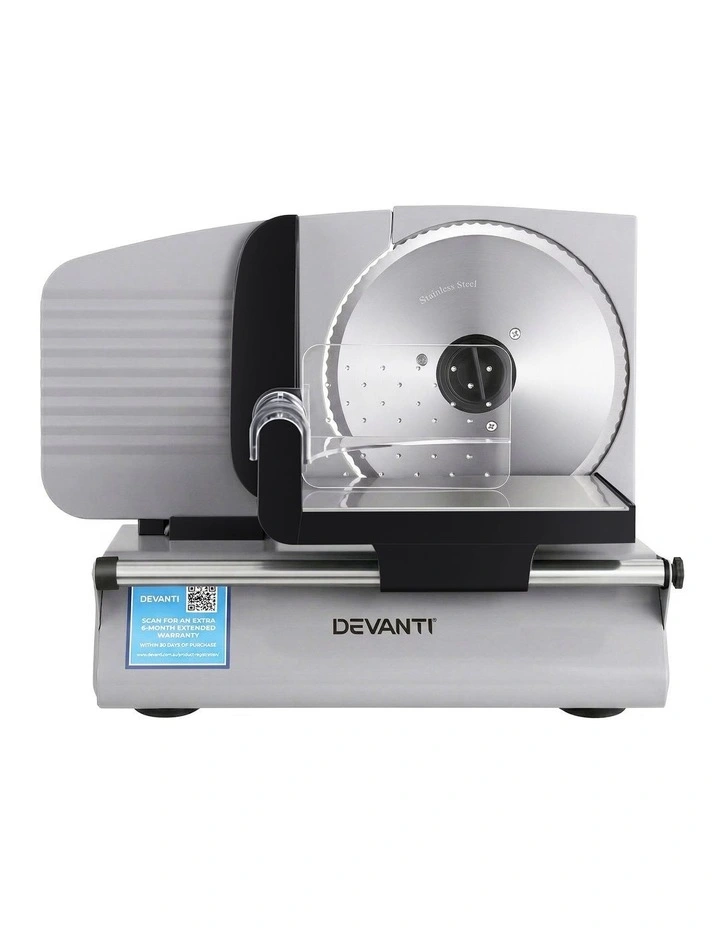 Devanti 200W Electric Meat Slicer 0-15mm Adjustable Stainless Steel Blade Silver image 2