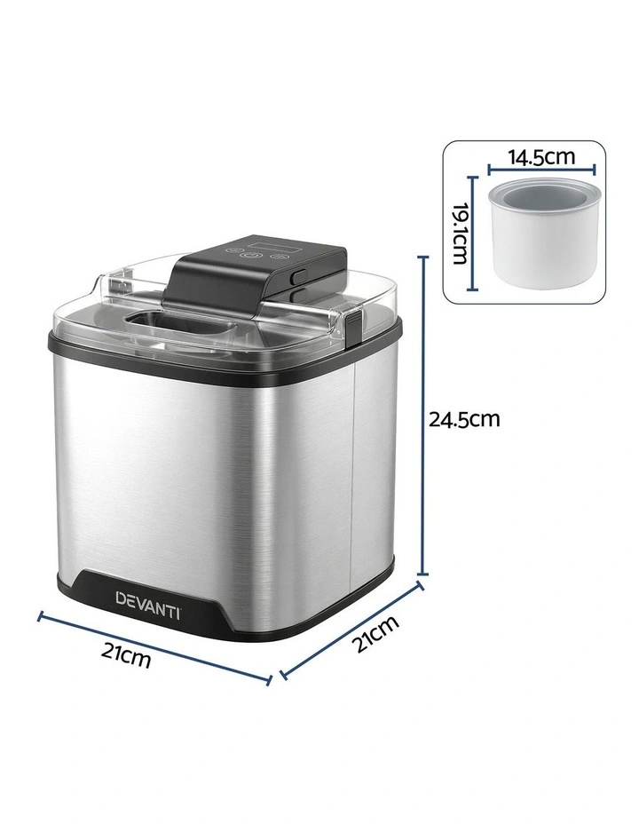 Ice Cream Maker Machine 2L in Sliver image 2