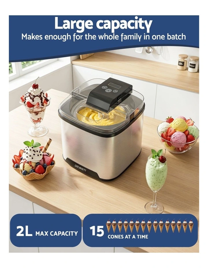 Ice Cream Maker Machine 2L in Sliver image 5