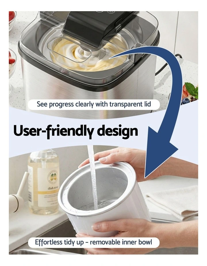 Ice Cream Maker Machine 2L in Sliver image 7