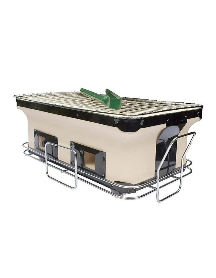 Portable Hibachi Tabletop Grill Dual Charcoal BBQ Chambers image 1