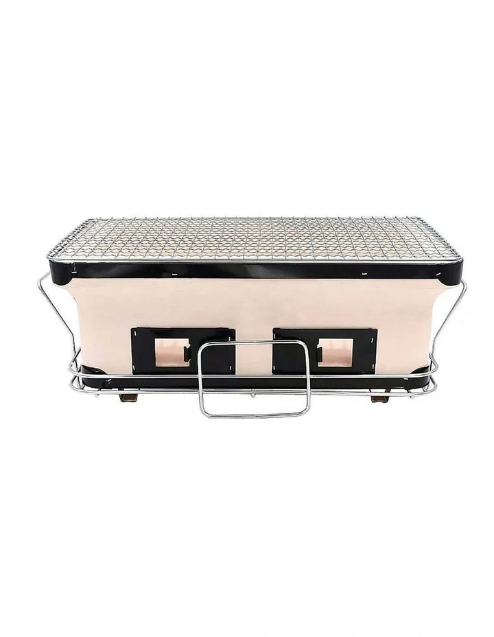 Portable Hibachi Tabletop Grill Dual Charcoal BBQ Chambers image 4