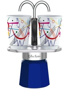 Bialetti Mini Express 2 Cup - All Colours - Blue w/ Kandinsky