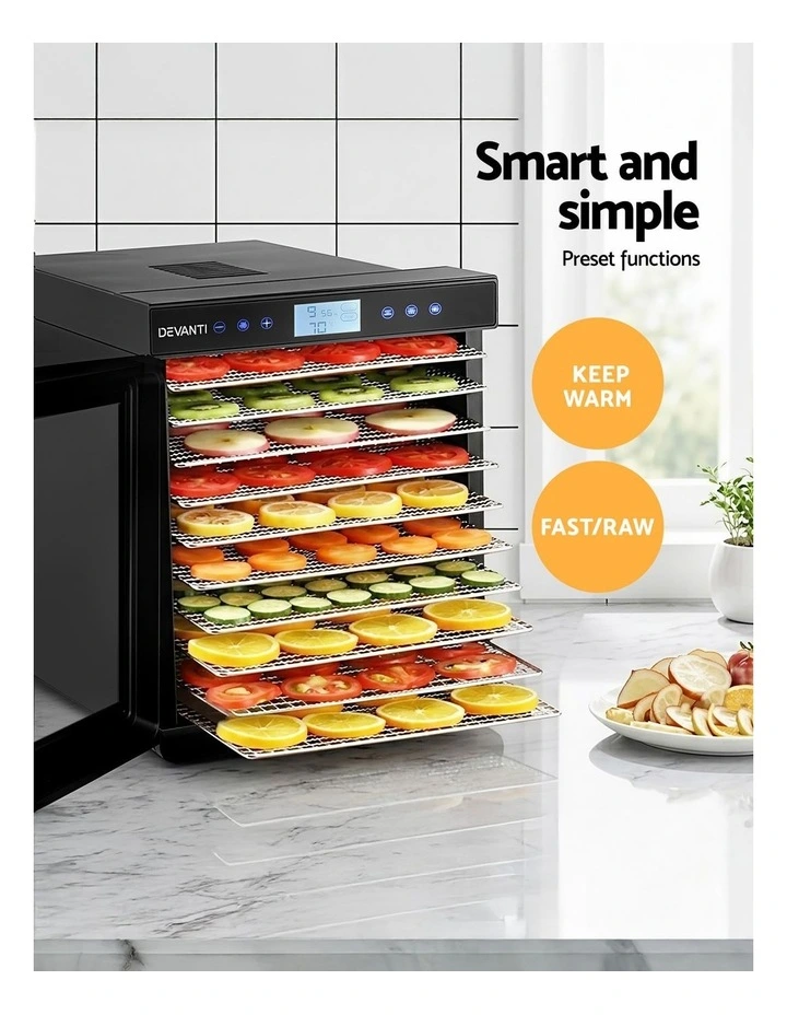 Devanti 10 Trays Food Dehydrator with Stainless Steel Tray image 6