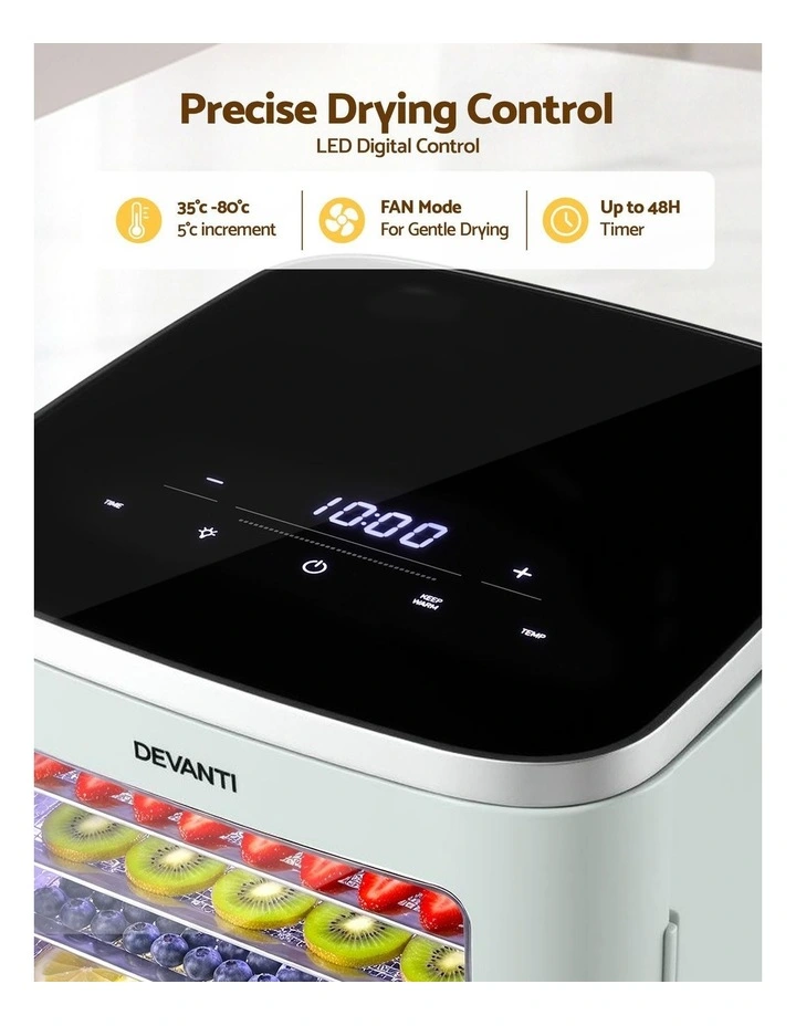 Devanti Food Dehydrator Machine 5 Tray Mini Fruit Dryer Maker Green image 5
