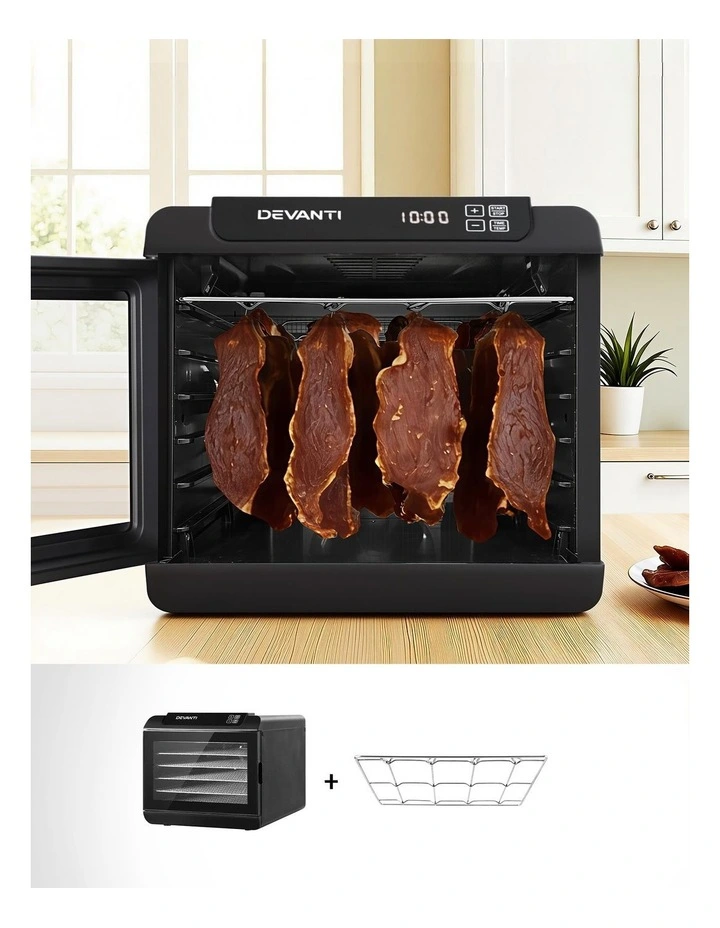 Devanti Food Dehydrator 6 Tray Fruit Dryer Jerky Maker With Stainless Steel Rack image 4